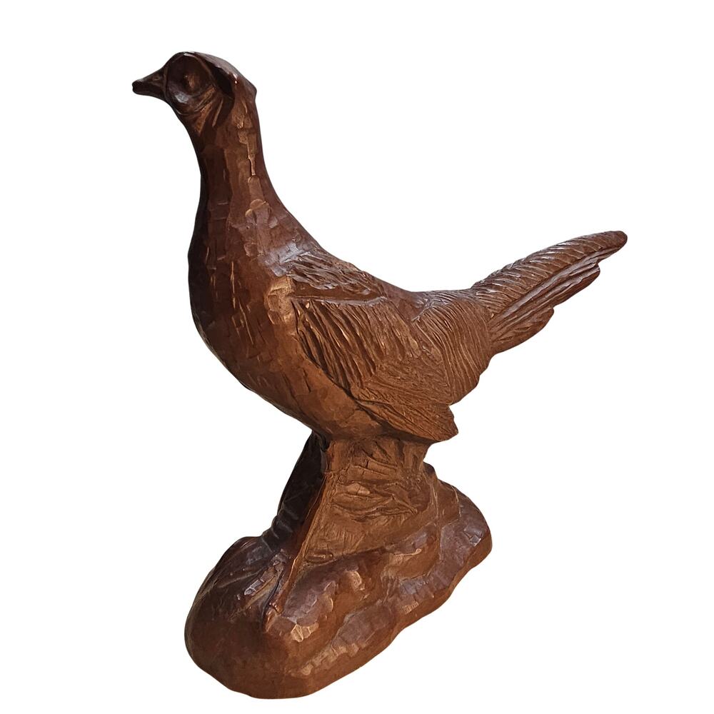 Vintage 1980s Red Mill MFG Pheasant Figure Made USA Crushed Pecan Shells & Resin